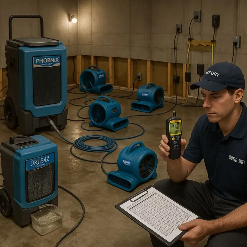 Structural Drying and Dehumidification process in Bellwood, VA